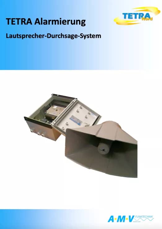 PROSPEKT AMV - TETRA Alarmierung Lautsprecher-Durchsage-System