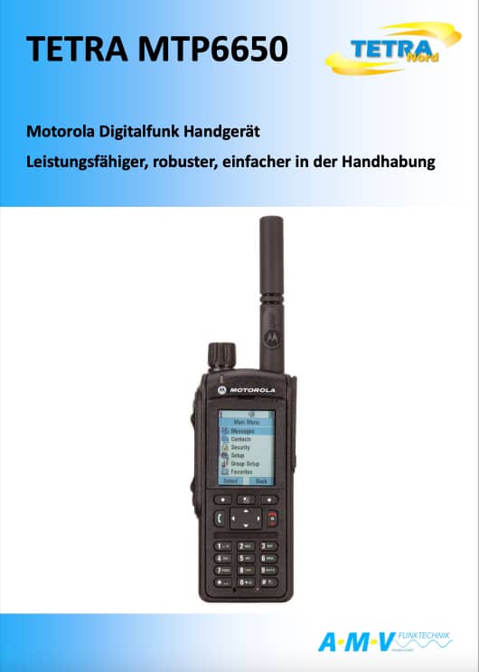 Prospekt-TETRA MTP6650 Motorola Digitalfunk Handgerät